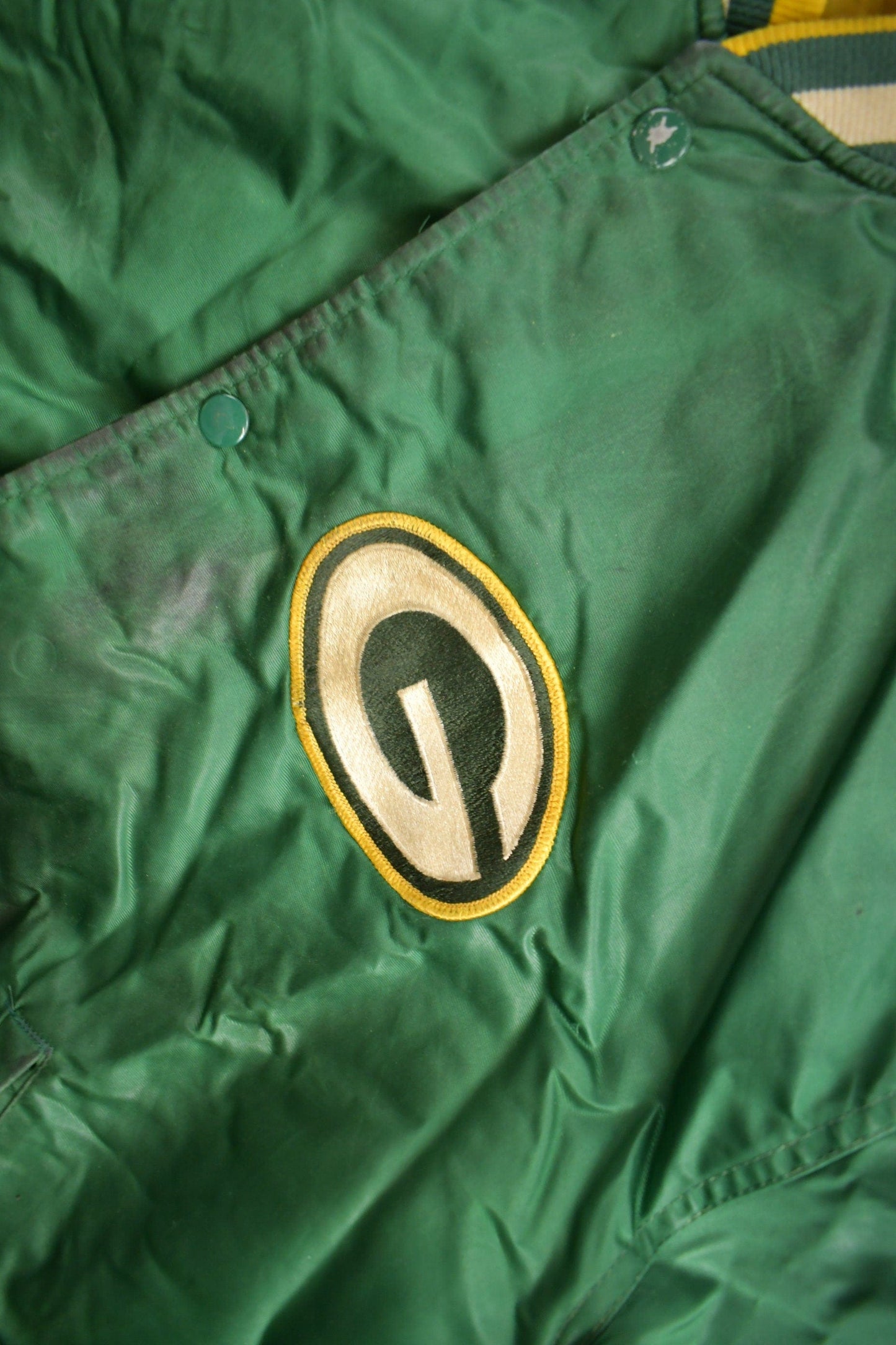 Vintage 1980s Green Bay Packers NFL Satin Starter Jacket Men's XL from propervintagecanada