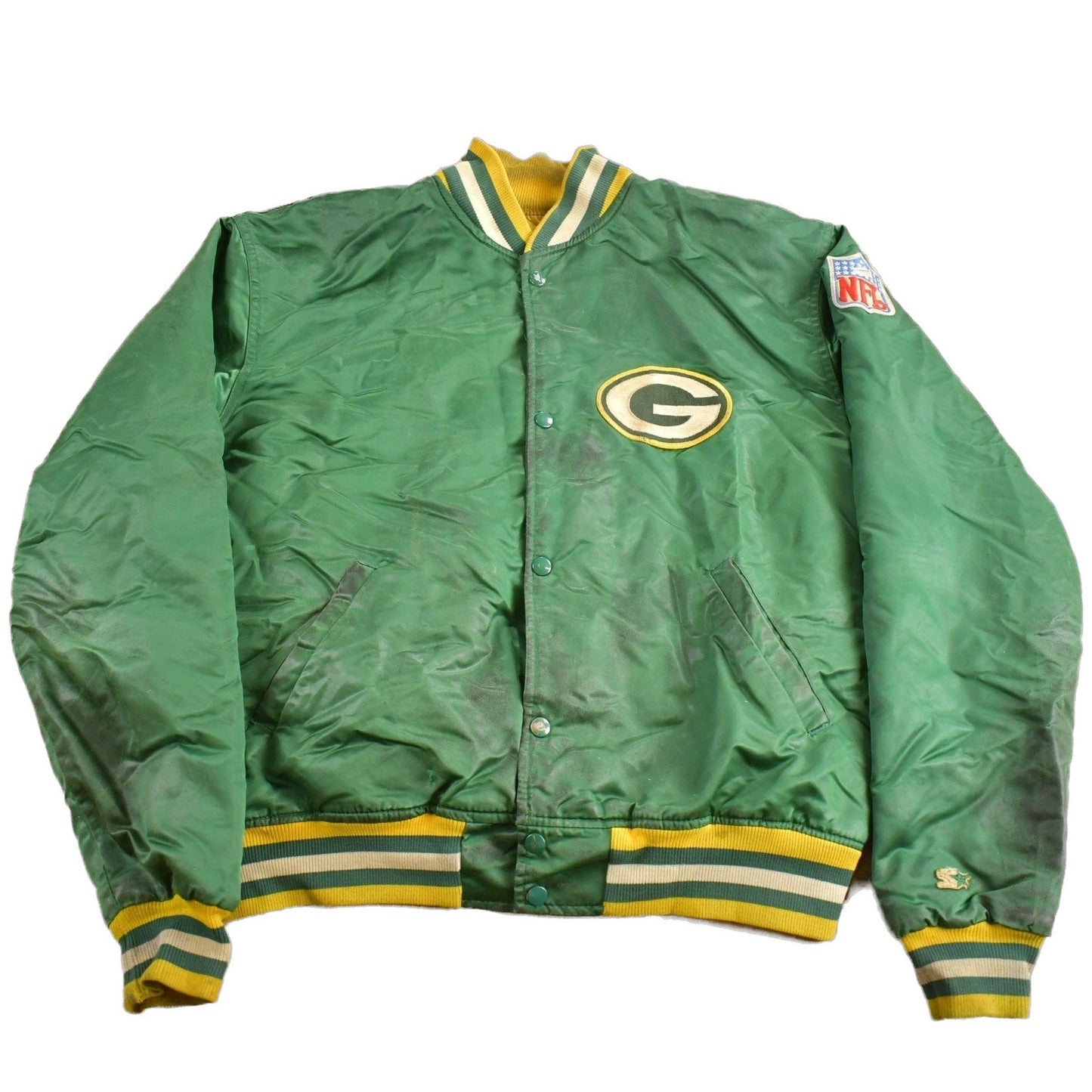 Vintage 1980s Green Bay Packers NFL Satin Starter Jacket Men's XL from propervintagecanada