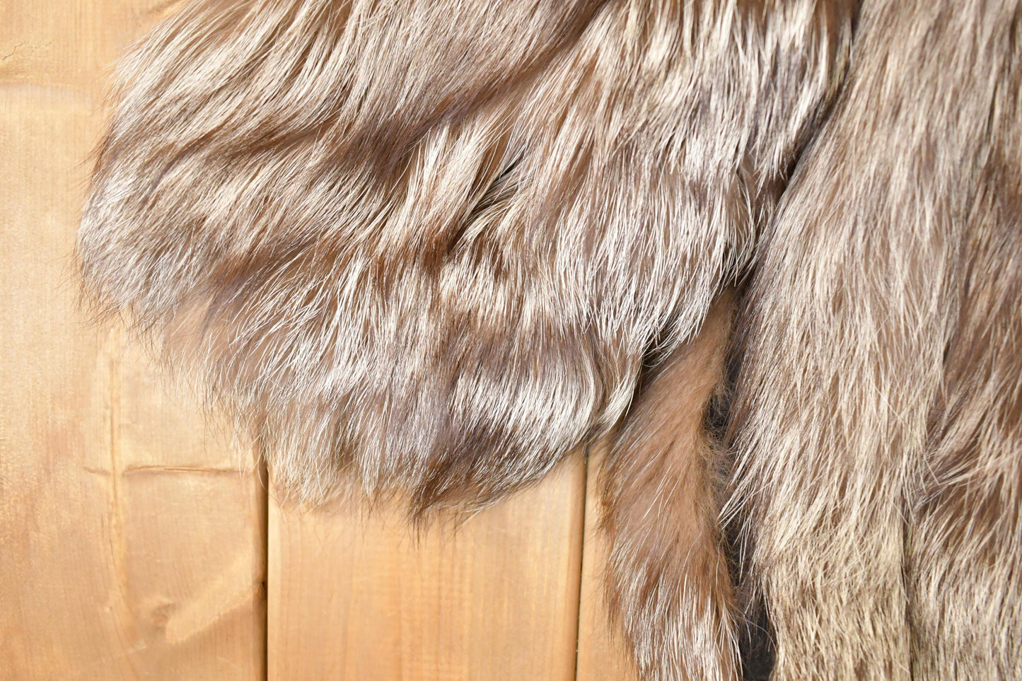 Vintage 1980s Grey Fox Mid Length Fur Coat Saga Fox Royal Made In USA from propervintagecanada