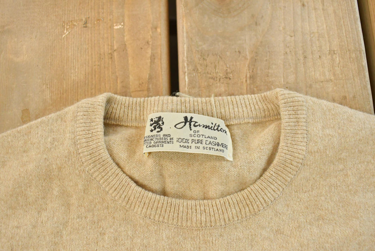 Vintage 1980s Hamilton of Scotland Cashmere Knit Crewneck Sweater Men's M from propervintagecanada