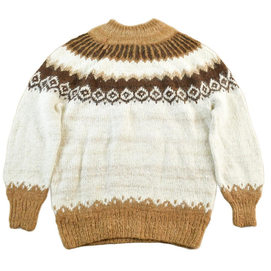 Vintage 1980s Hand Knit Peru Wool Sweater Mens Large from propervintagecanada