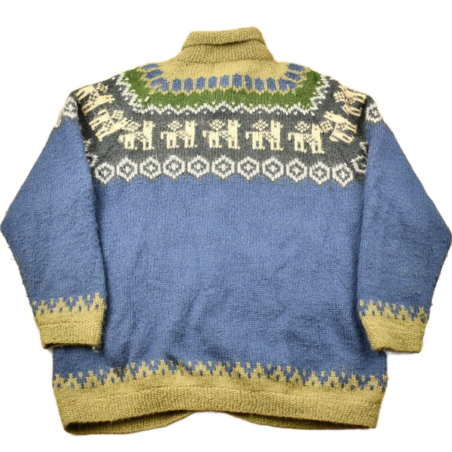 Vintage 1980s Hand Made 100% Alpaca Wool Knitted Sweater / The Alpaca Connection / All Over Pattern / Outdoors Sweatshirt / Abstract Graphic from propervintagecanada