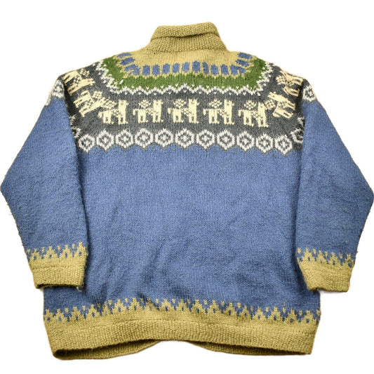 Vintage 1980s Hand Made 100% Alpaca Wool Knitted Sweater / The Alpaca Connection / All Over Pattern / Outdoors Sweatshirt / Abstract Graphic from propervintagecanada
