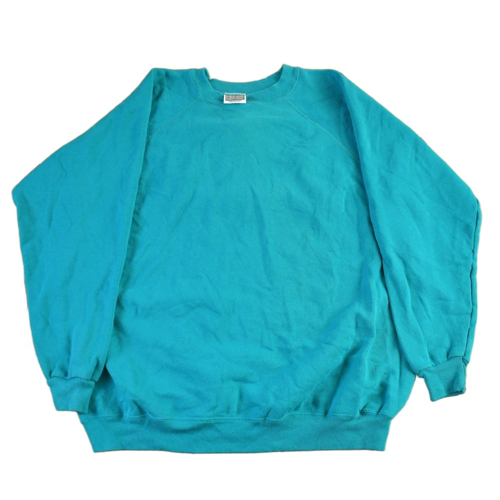 Vintage 1980s Hanes Her Way Raglan Crewneck Sweatshirt Women's 2XL from propervintagecanada