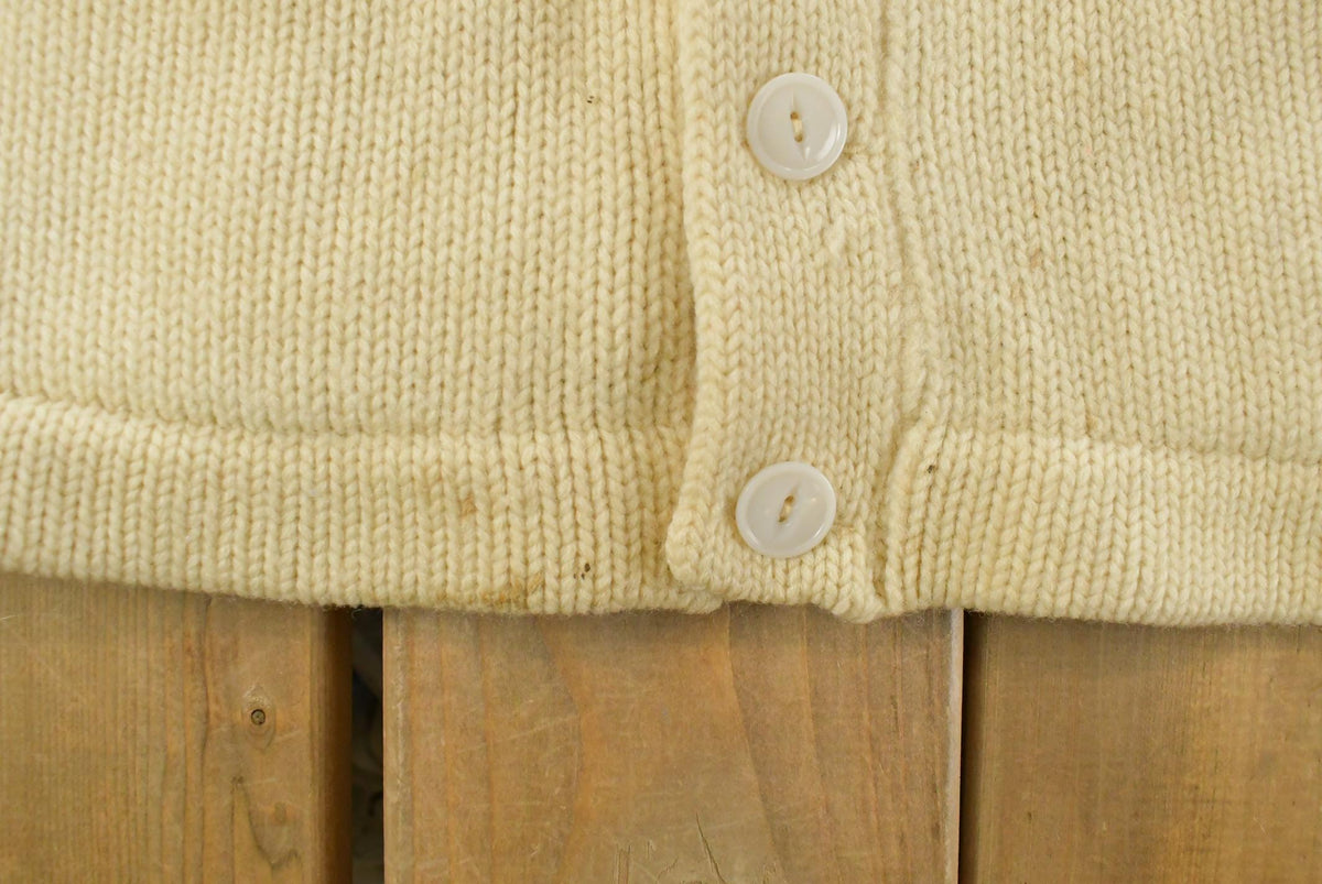 Vintage 1980s Hanson 100% Wool Knit Cardigan Sweater Men's S from propervintagecanada
