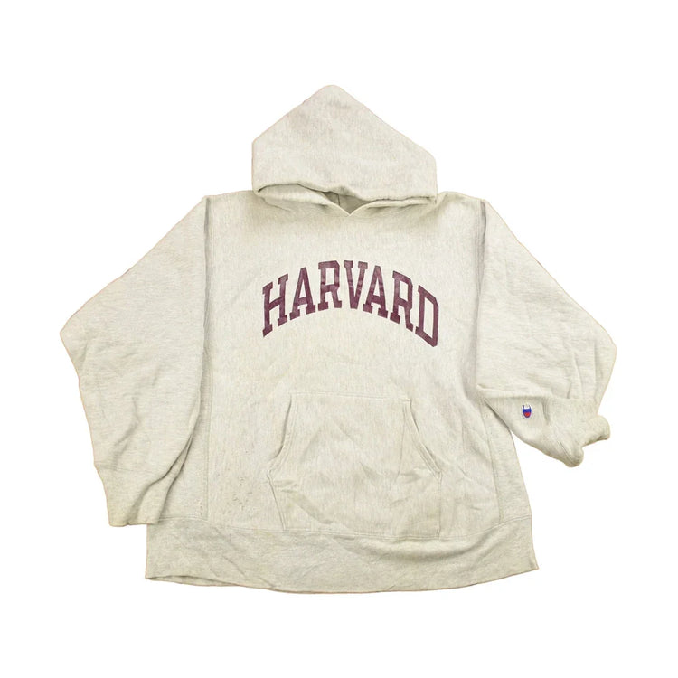 Vintage 1980s Harvard University Champion Reverse Weave Warmup Hoodie Men's Medium from propervintagecanada
