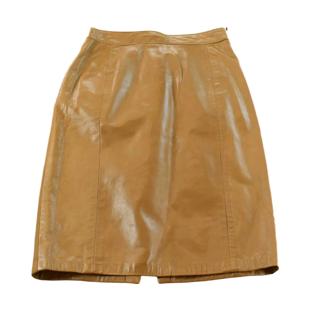 Vintage 1980s Hides Leather Skirt Women's 28 from propervintagecanada