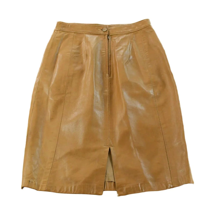 Vintage 1980s Hides Leather Skirt Women's 28 from propervintagecanada