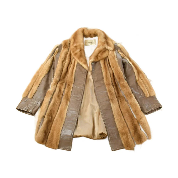 Vintage 1980s Hooper Furs Mink Fur Leather Over Coat Women's M from propervintagecanada