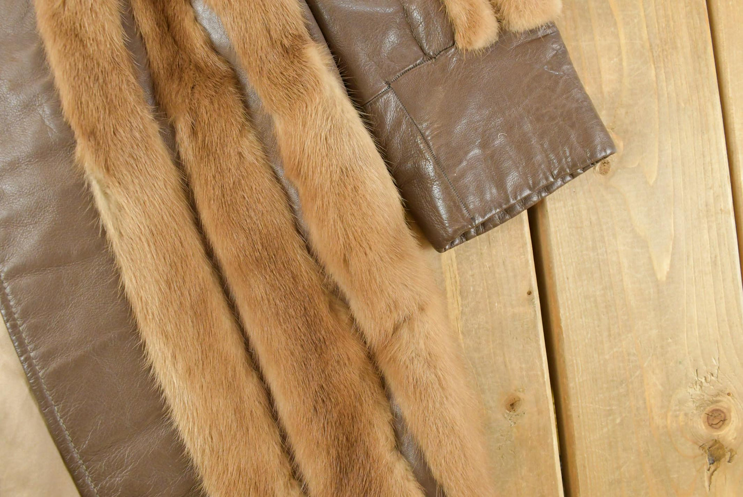 Vintage 1980s Hooper Furs Mink Fur Leather Over Coat Women's M from propervintagecanada