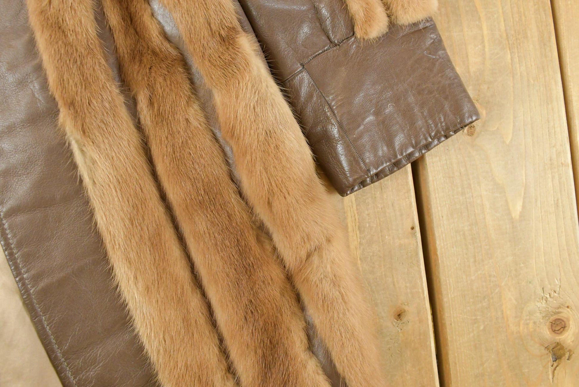 Vintage 1980s Hooper Furs Mink Fur Leather Over Coat Women's M from propervintagecanada