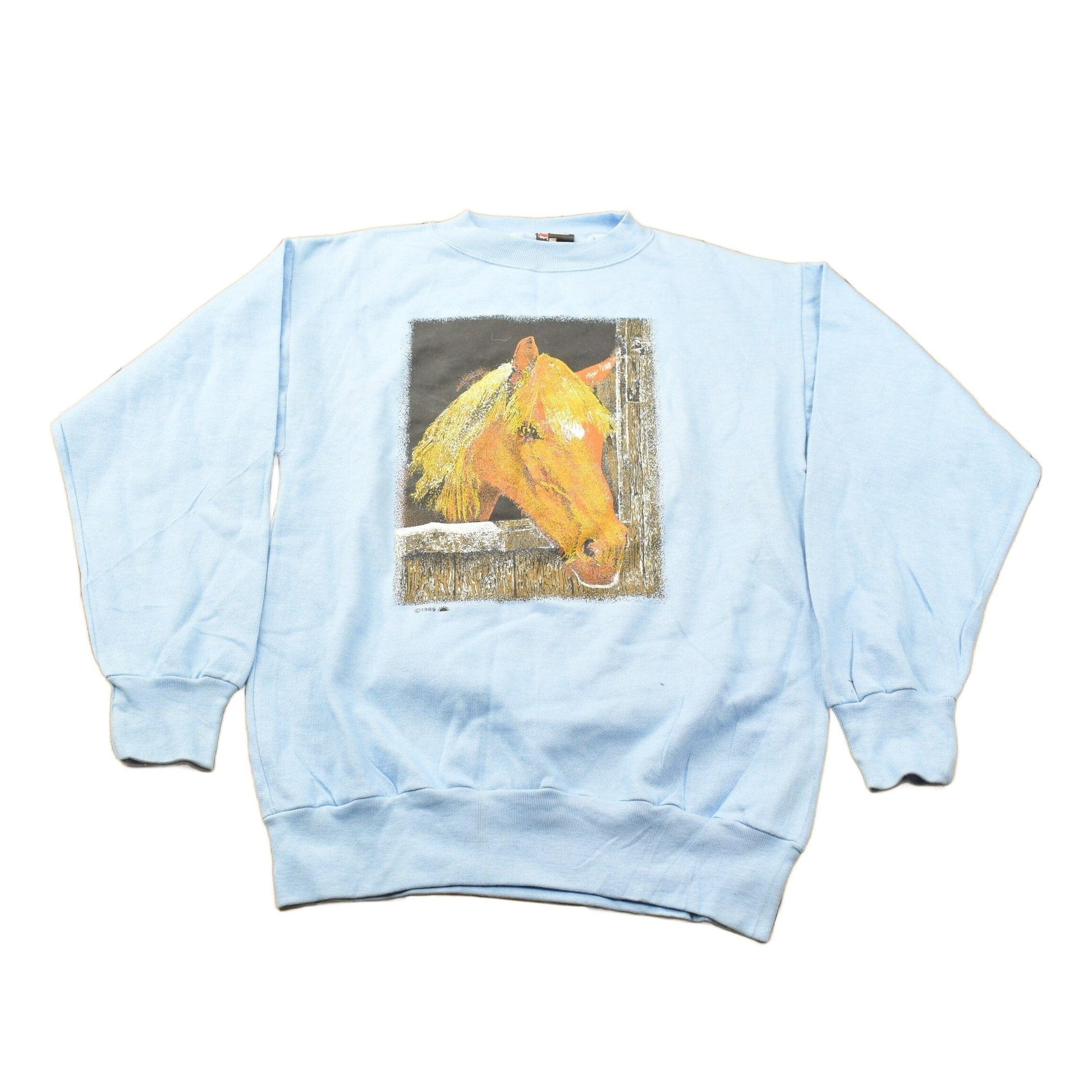 Vintage 1980s Horse Theme Crewneck Sweatshirt Men's S from propervintagecanada