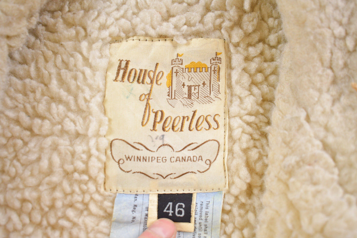 Vintage 1980s House Of Peerless Shearling Leather Jacket from propervintagecanada