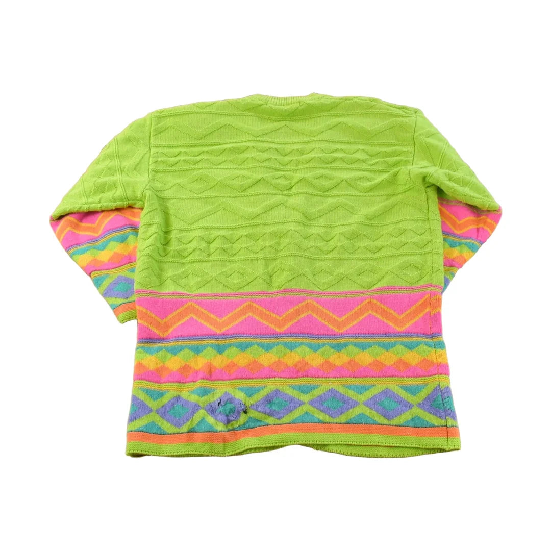 Vintage 1980s IB Diffusion Abstract Knit Cardigan Sweater Women's L from propervintagecanada