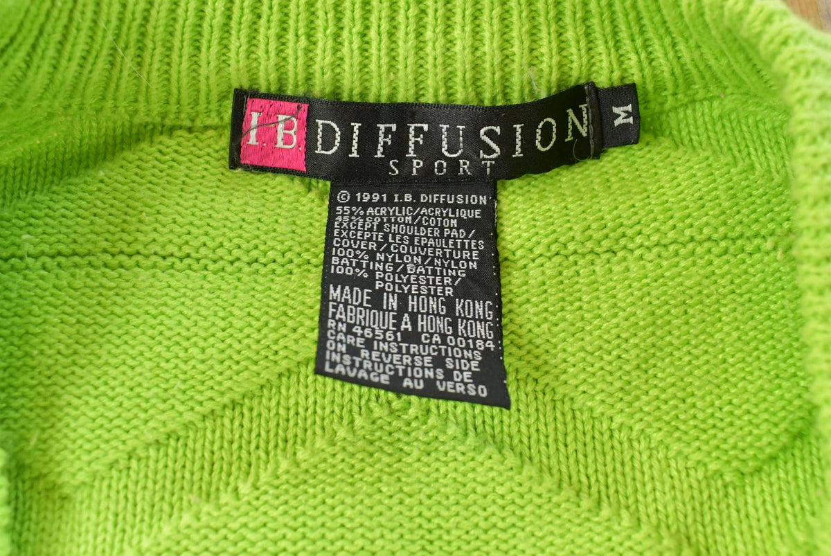 Vintage 1980s IB Diffusion Abstract Knit Cardigan Sweater Women's L from propervintagecanada