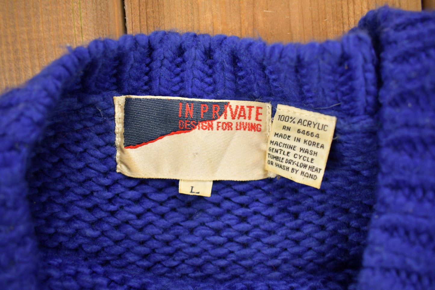 Vintage 1980s In Private Design For Living Knitted Crewneck Sweater Men's Large from propervintagecanada