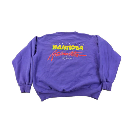 Vintage 1980s Incredible Manitoba Animation Cartoon Crewneck Sweatshirt NFS Men's Medium from propervintagecanada