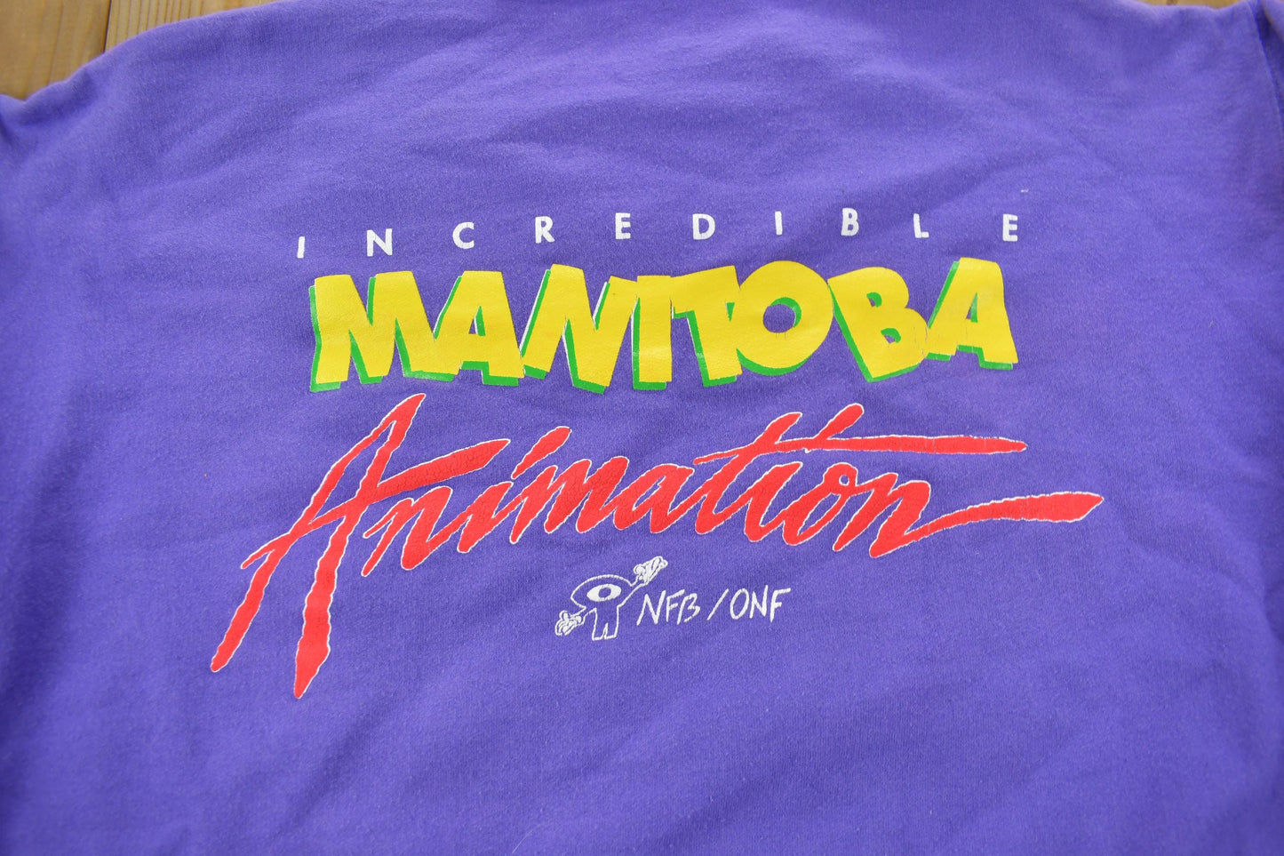 Vintage 1980s Incredible Manitoba Animation Cartoon Crewneck Sweatshirt NFS Men's Medium from propervintagecanada