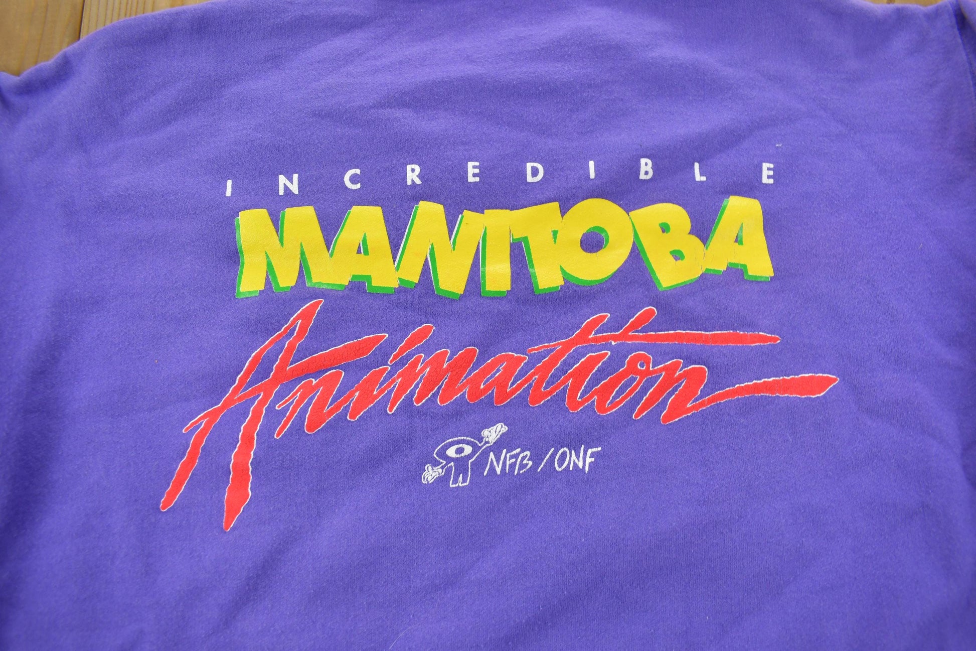 Vintage 1980s Incredible Manitoba Animation Cartoon Crewneck Sweatshirt NFS Men's Medium from propervintagecanada