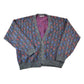 Vintage 1980s Ingrams Mens Shop Knit Abstracy Pattern Perfect Mild Distress Cardigan Sweater Made In USA from propervintagecanada