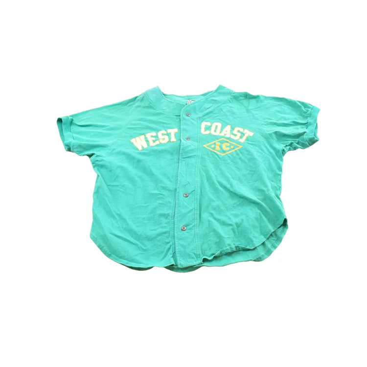 Vintage 1980s Italian Club West Coast Teal Baseball Jersey Men's XL from propervintagecanada