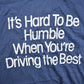 Vintage 1980s "Its Hard To Be Humble When You're Driving The Best" Graphic T Shirt Men's XS from propervintagecanada