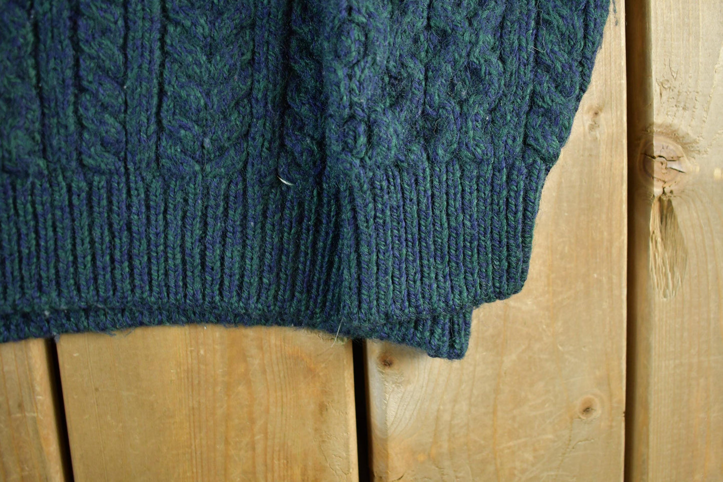 Vintage 1980s Its Traditional Its Irish Knit Wool 3D Cable Knit Sweater Men's Large from propervintagecanada