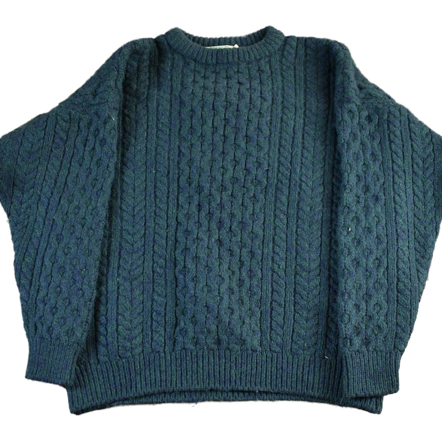 Vintage 1980s Its Traditional Its Irish Knit Wool 3D Cable Knit Sweater Men's Large from propervintagecanada