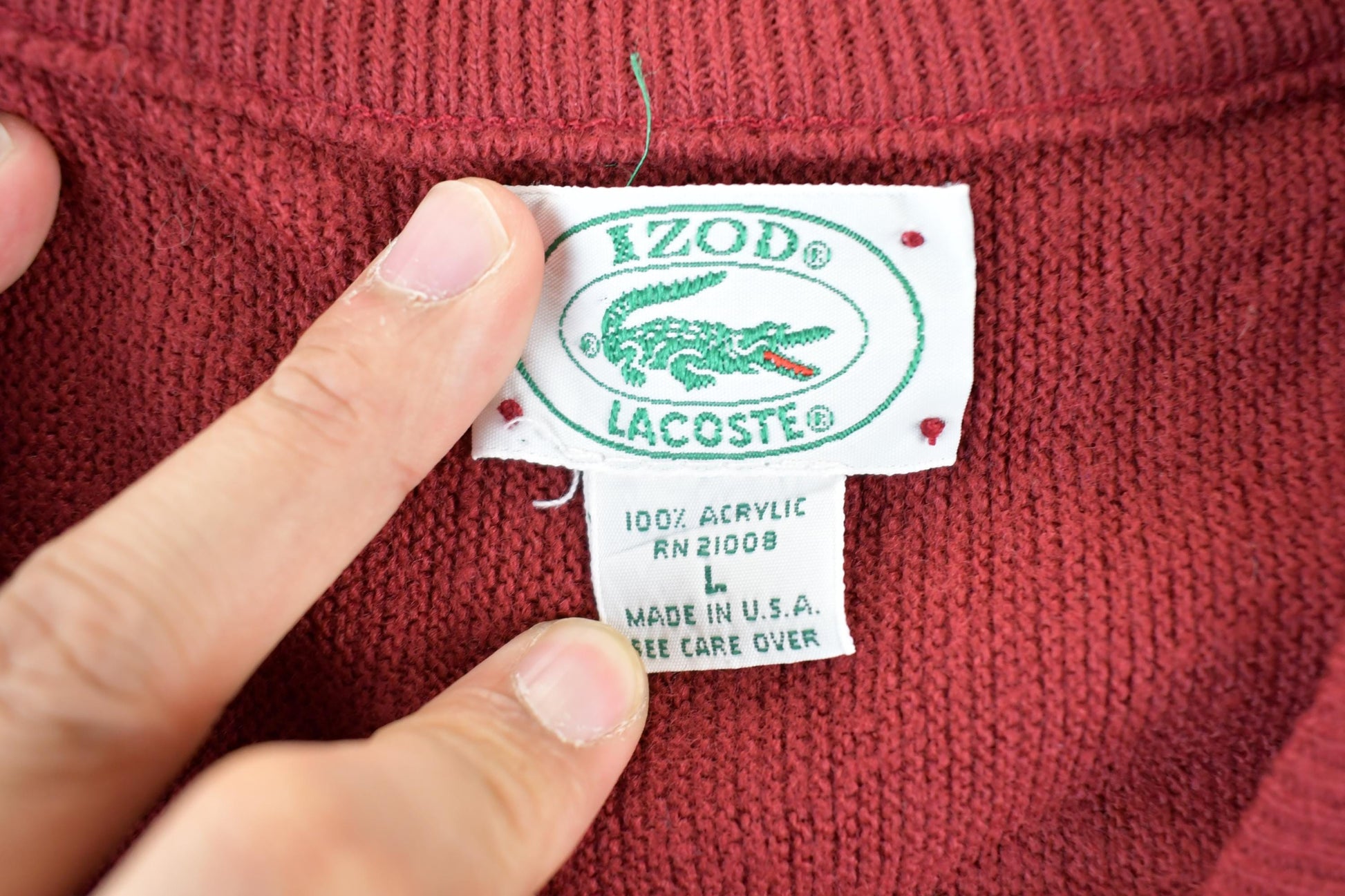 Vintage 1980s Izod Lacoste Alligator Knit Pullover Sweater Men's Large from propervintagecanada