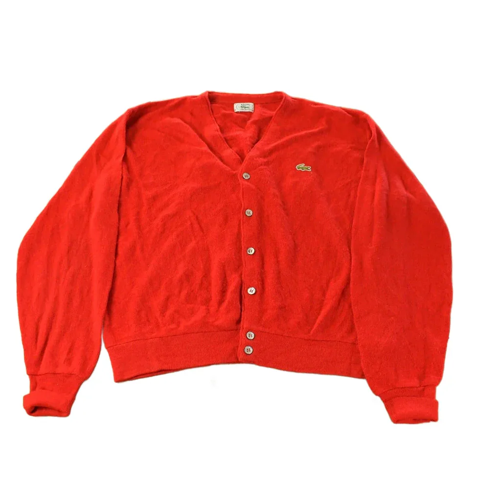 Vintage 1980s Izod Lacoste Knit Cardigan Sweater Men's Large from propervintagecanada