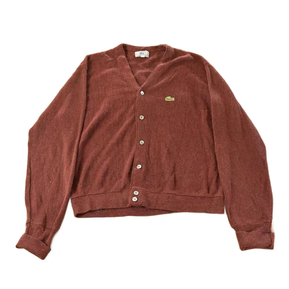 Vintage 1980s Izod Lacoste Knit Cardigan Sweater Men's Large from propervintagecanada