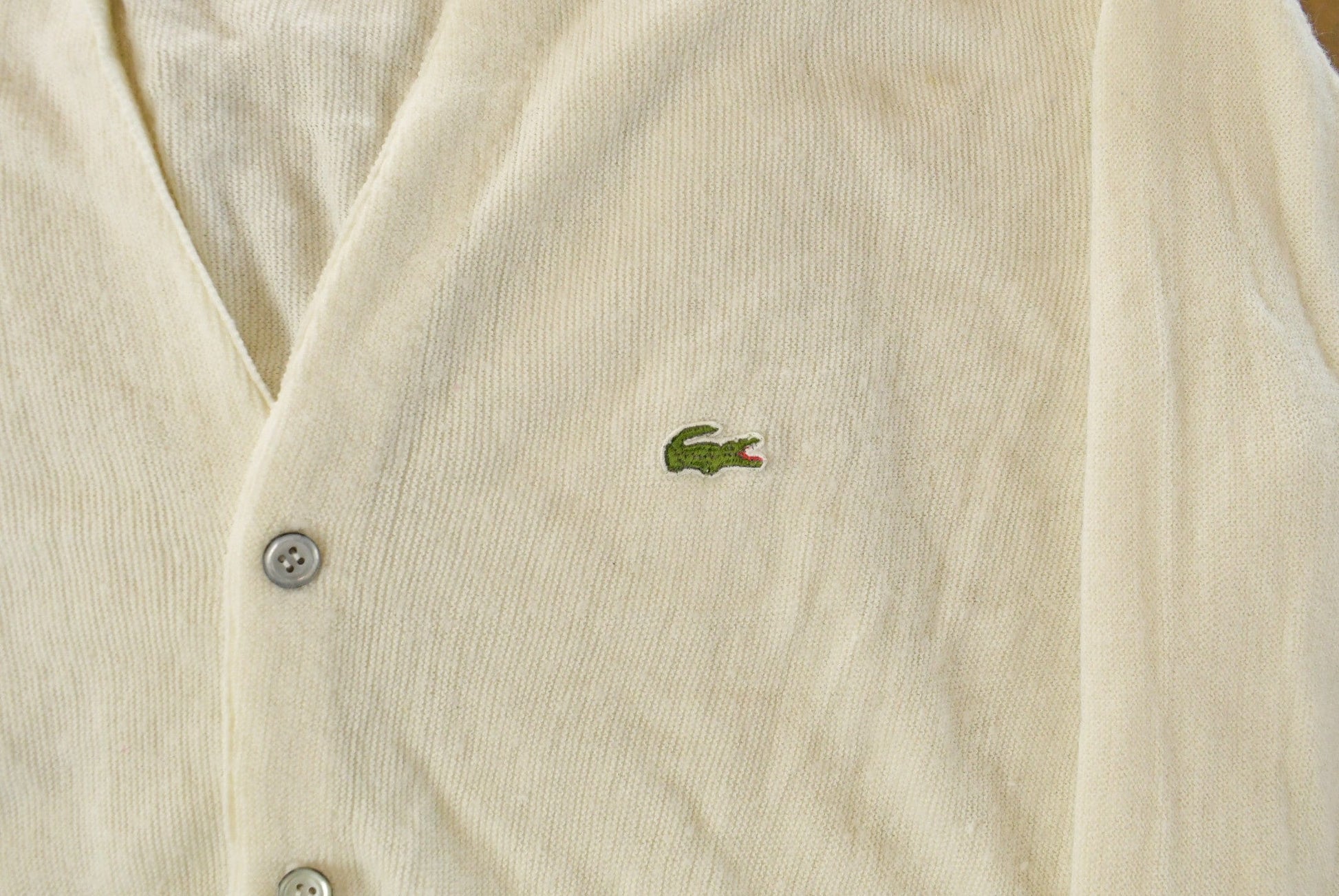 Vintage 1980s Izod Lacoste Knit Cardigan Sweater Men's Large from propervintagecanada
