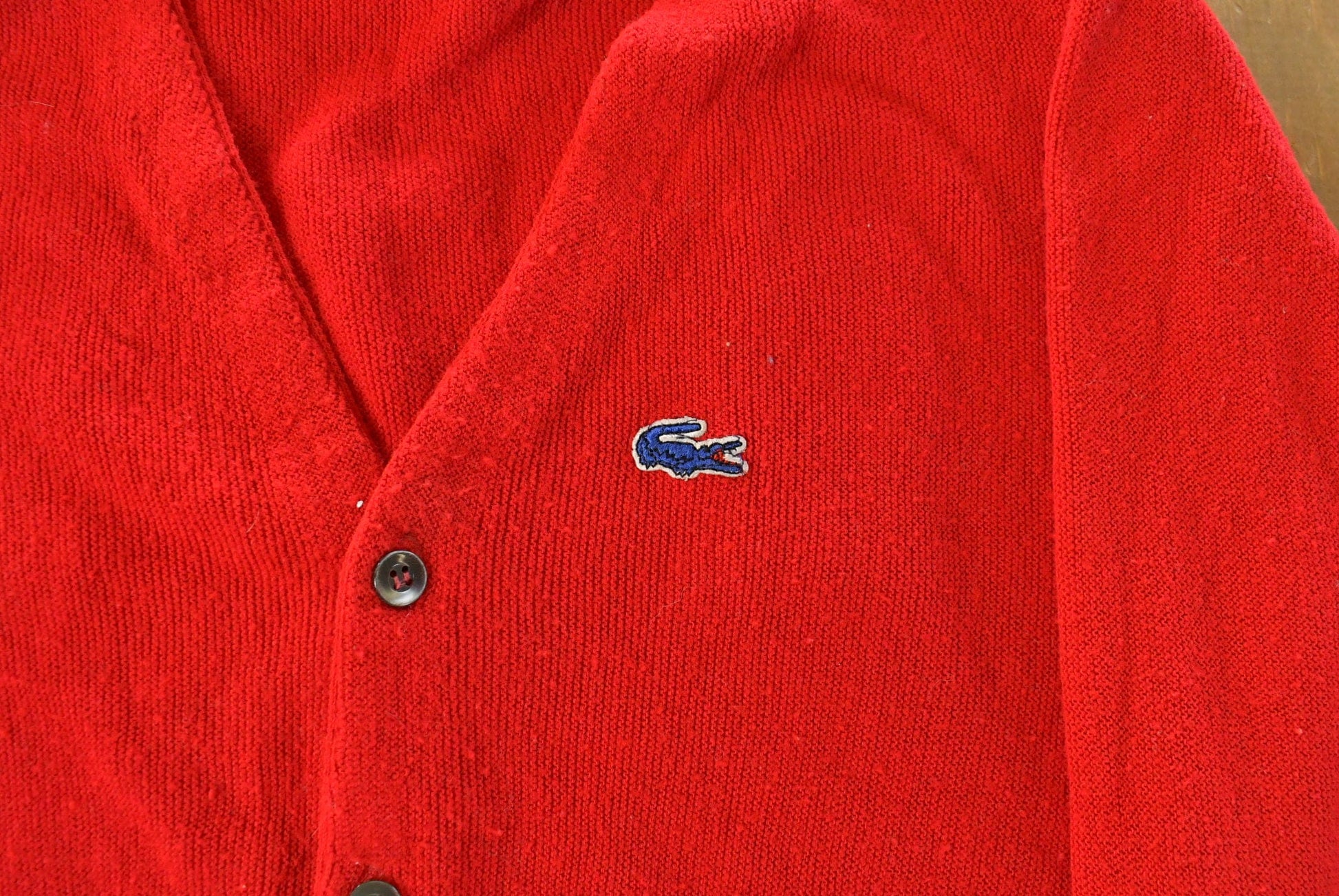 Vintage 1980s Izod Lacoste Knit Cardigan Sweater Men's Large from propervintagecanada