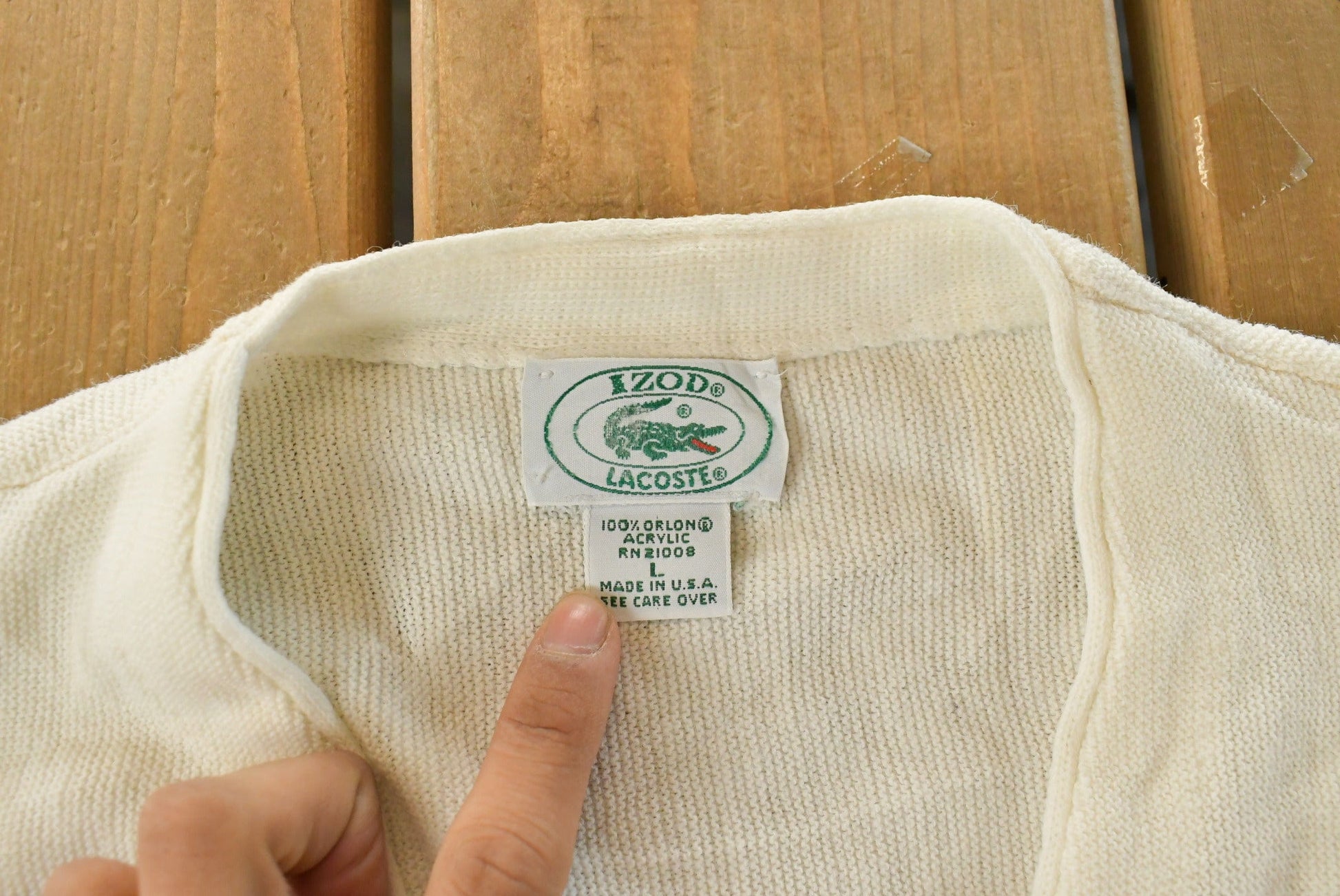 Vintage 1980s Izod Lacoste Knit Cardigan Sweater Men's Large from propervintagecanada