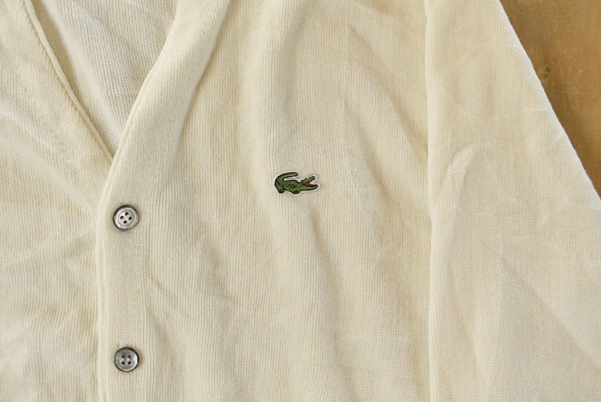 Vintage 1980s Izod Lacoste Knit Cardigan Sweater Men's Large from propervintagecanada