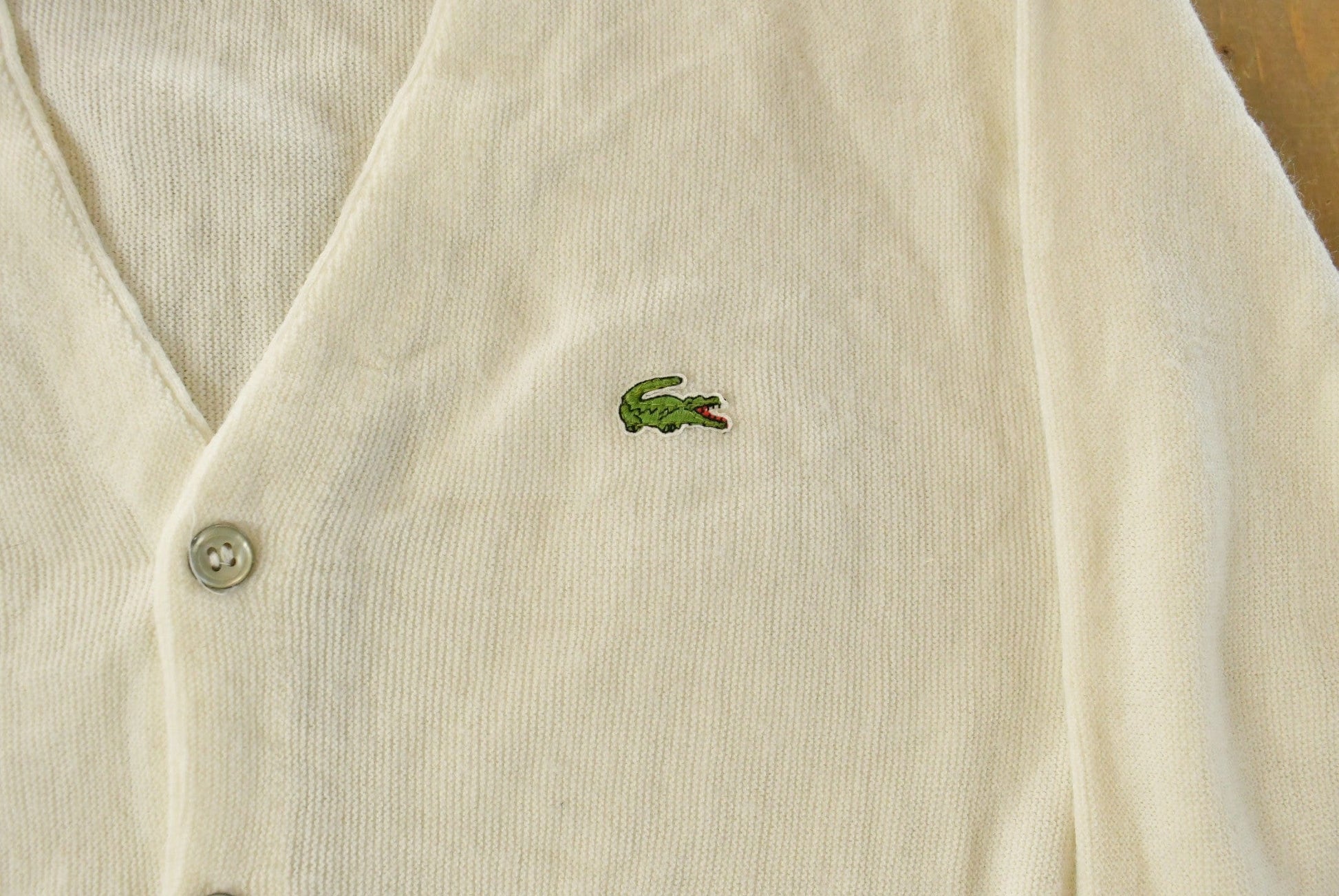 Vintage 1980s Izod Lacoste Knit Cardigan Sweater Men's Large from propervintagecanada