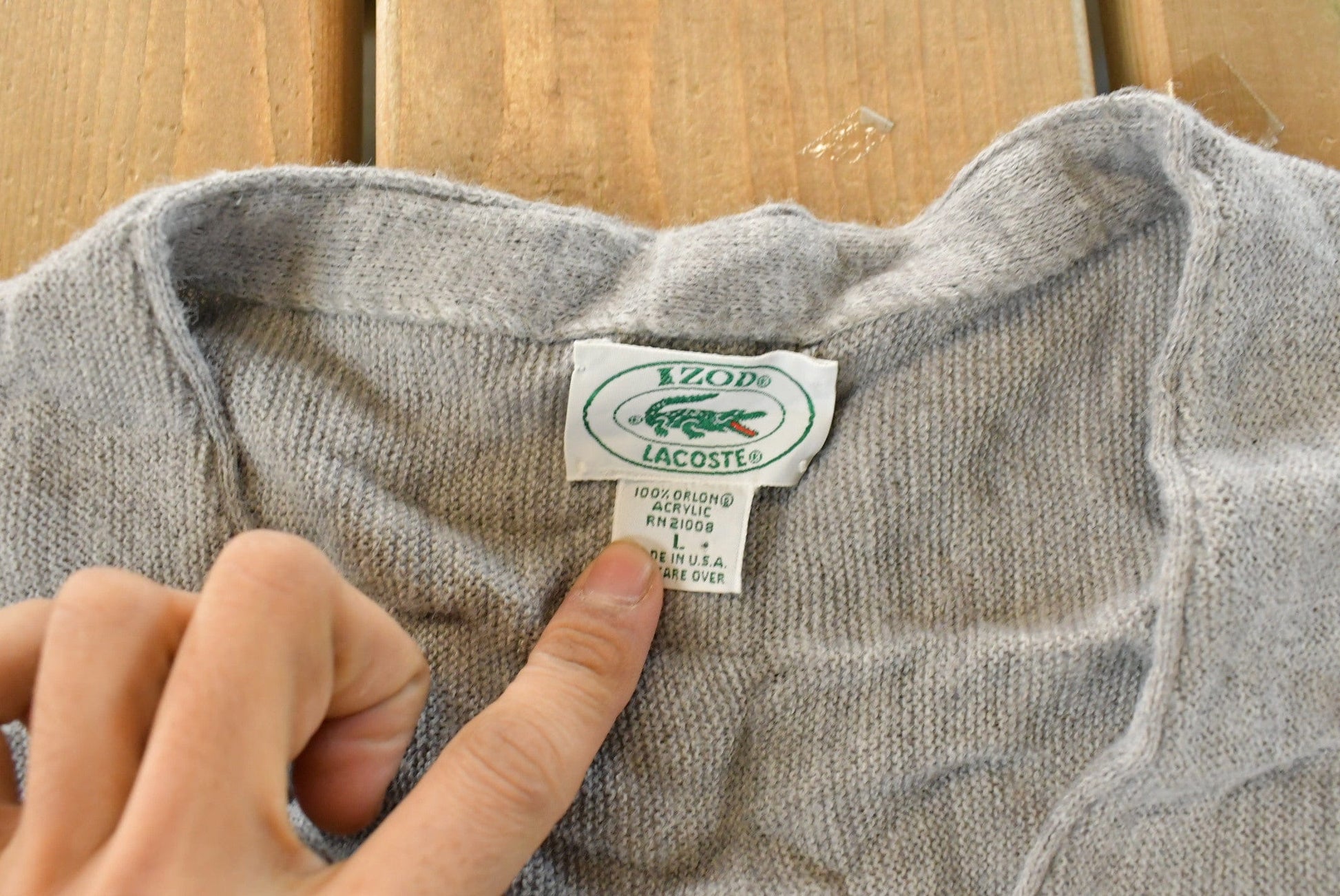 Vintage 1980s Izod Lacoste Knit Cardigan Sweater Men's Large from propervintagecanada