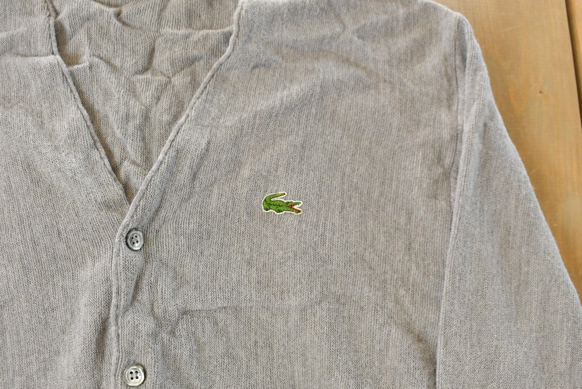 Vintage 1980s Izod Lacoste Knit Cardigan Sweater Men's Large from propervintagecanada