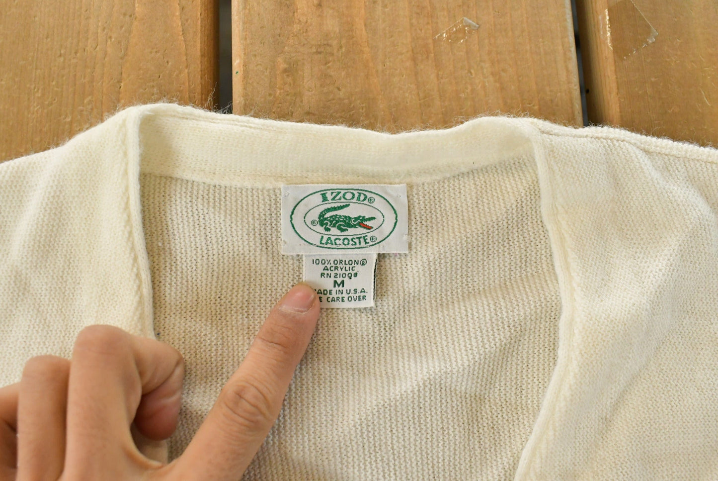 Vintage 1980s Izod Lacoste Knit Cardigan Sweater Men's Medium from propervintagecanada