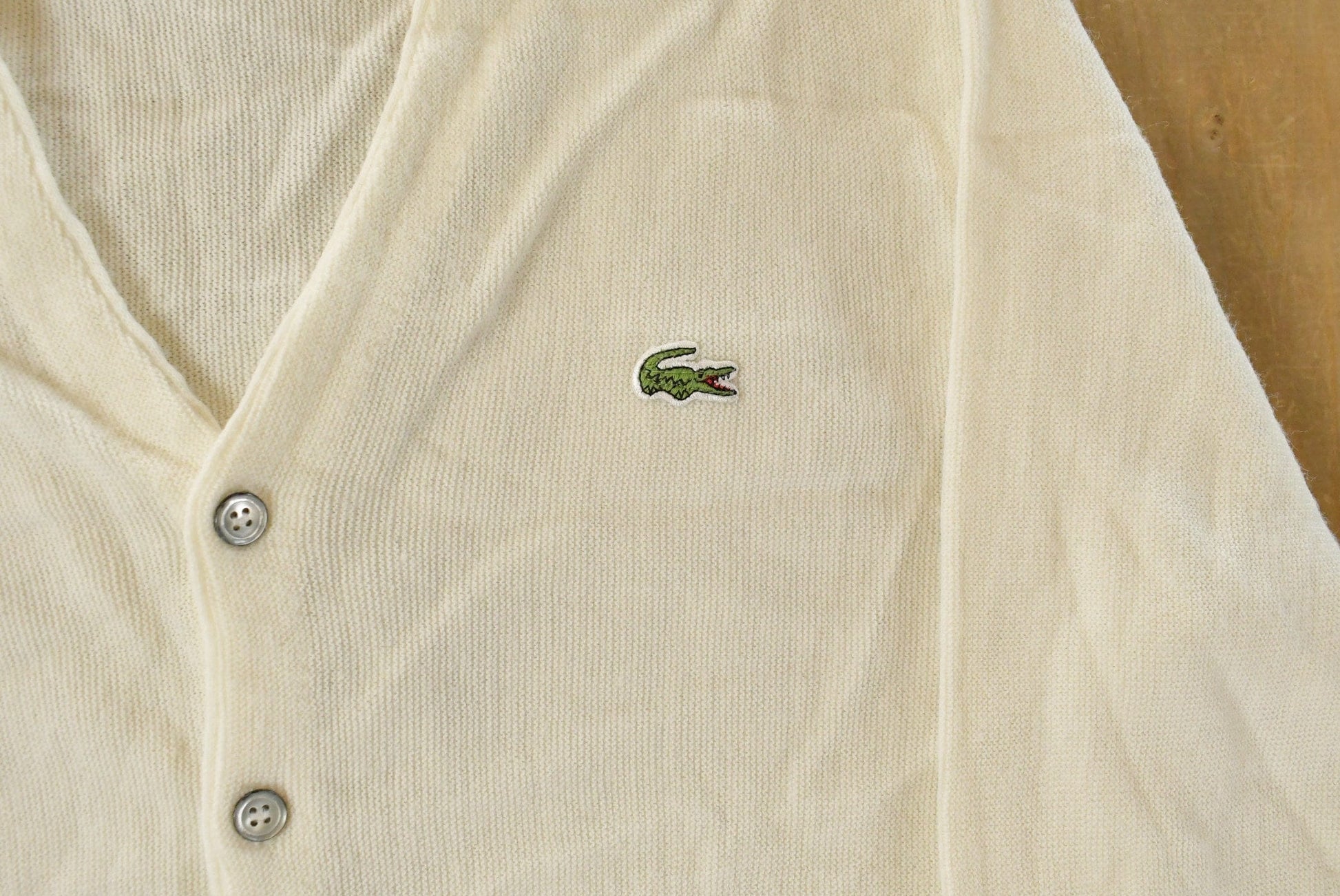 Vintage 1980s Izod Lacoste Knit Cardigan Sweater Men's Medium from propervintagecanada