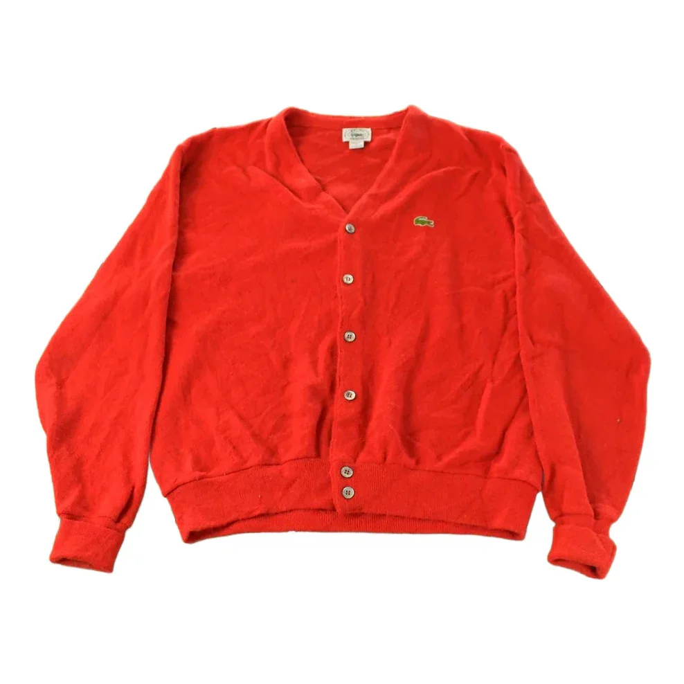 Vintage 1980s Izod Lacoste Knit Cardigan Sweater Men's XL from propervintagecanada