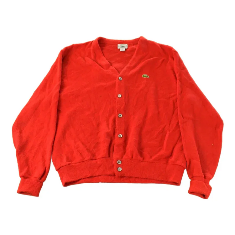 Vintage 1980s Izod Lacoste Knit Cardigan Sweater Men's XL from propervintagecanada