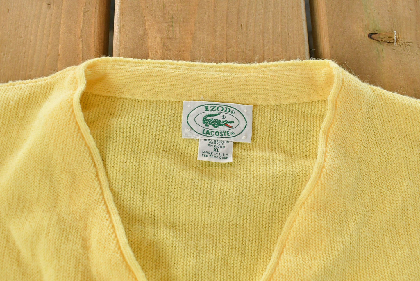 Vintage 1980s Izod Lacoste Knit Cardigan Sweater Men's XL from propervintagecanada