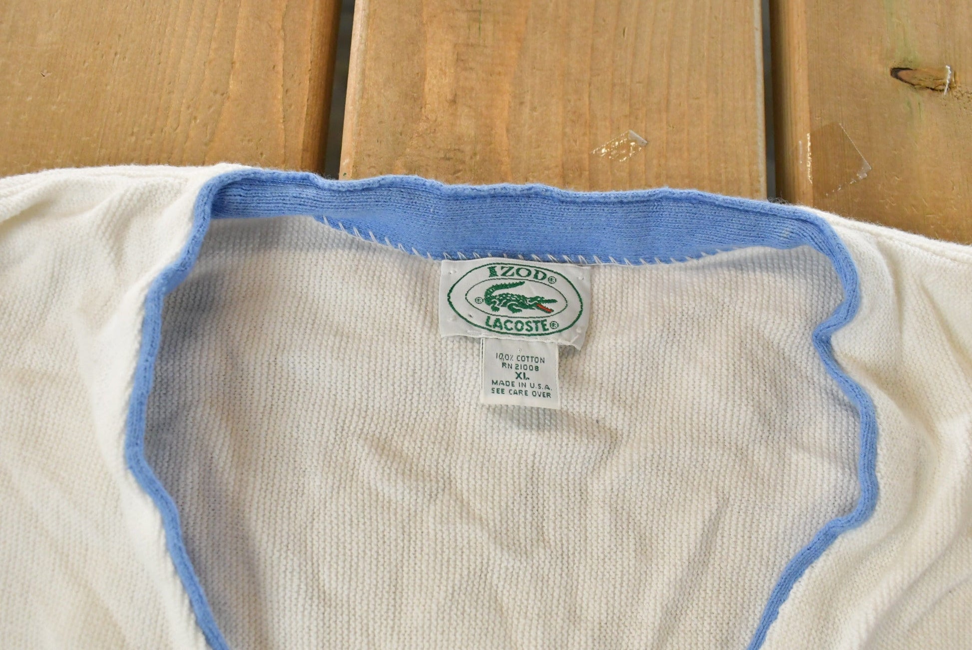 Vintage 1980s Izod Lacoste Knit Cardigan Sweater Men's XL from propervintagecanada