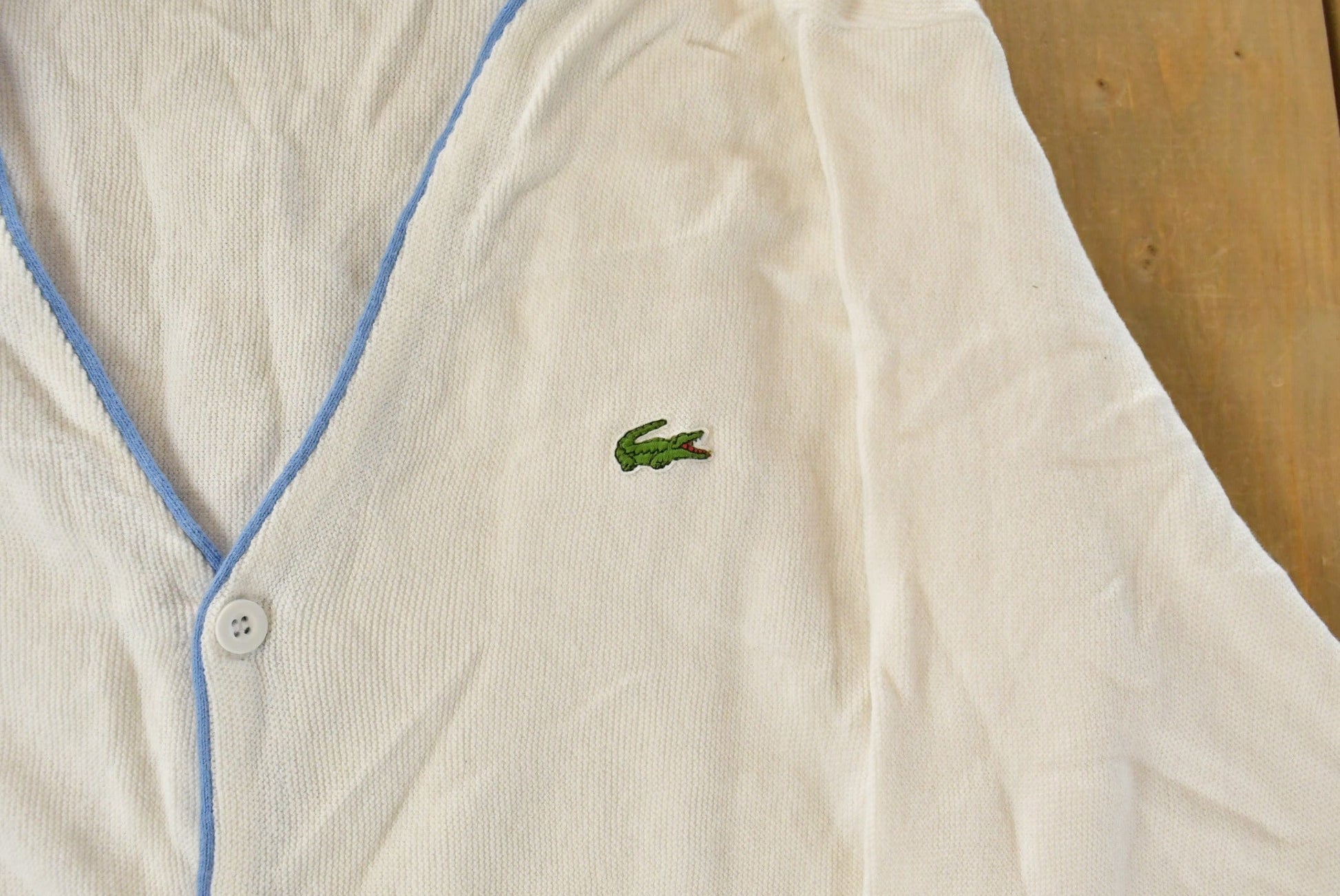 Vintage 1980s Izod Lacoste Knit Cardigan Sweater Men's XL from propervintagecanada