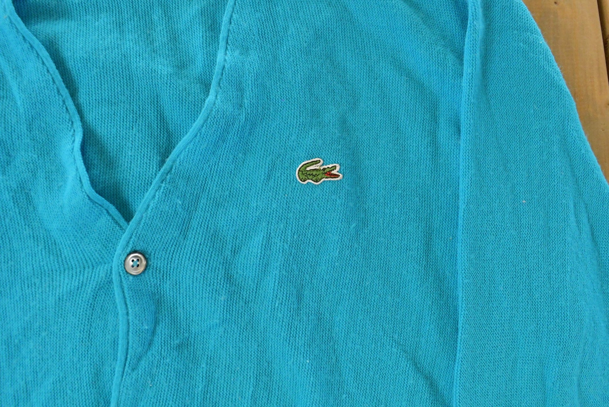 Vintage 1980s Izod Lacoste Knit Cardigan Sweater Men's XL from propervintagecanada