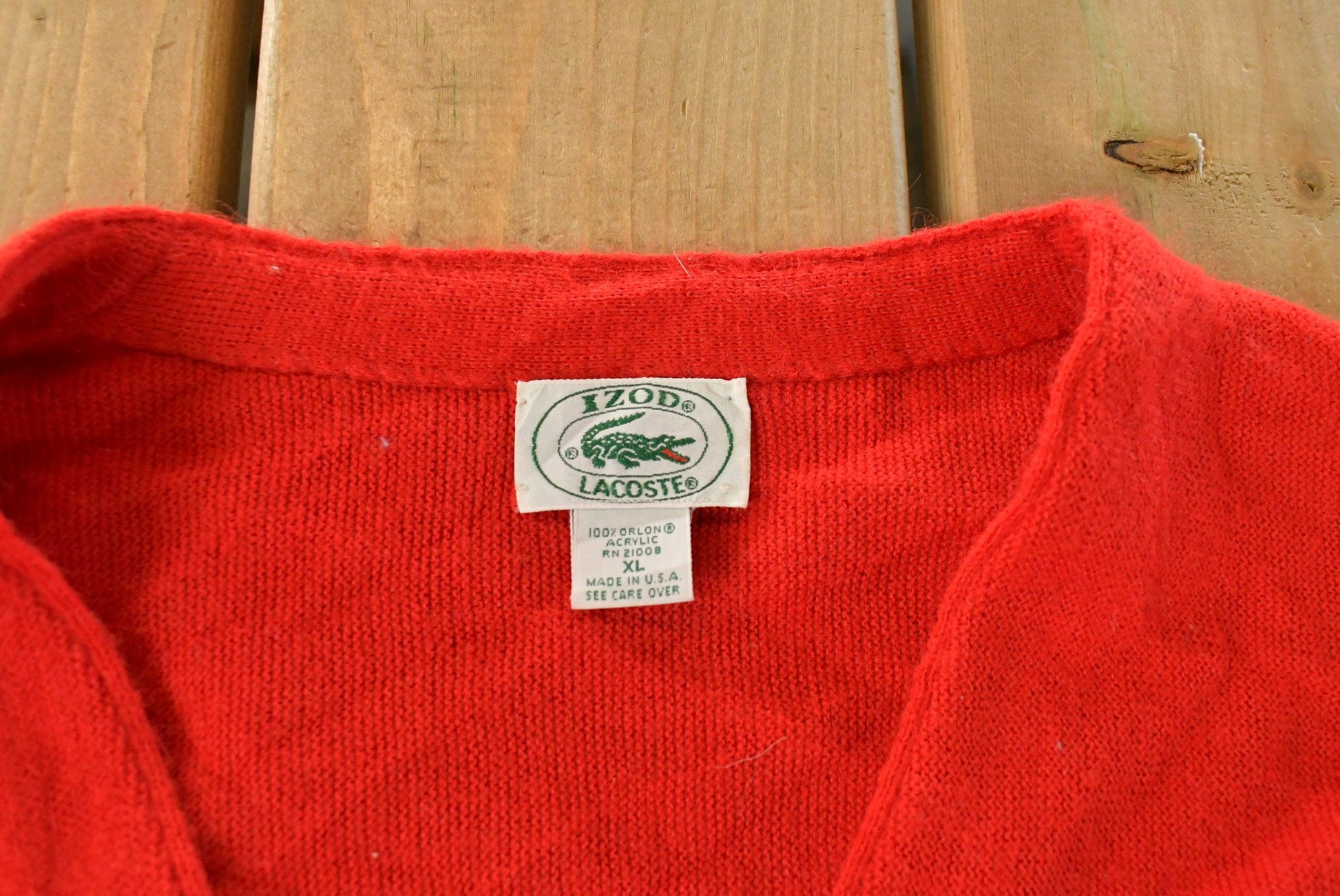 Vintage 1980s Izod Lacoste Knit Cardigan Sweater Men's XL from propervintagecanada