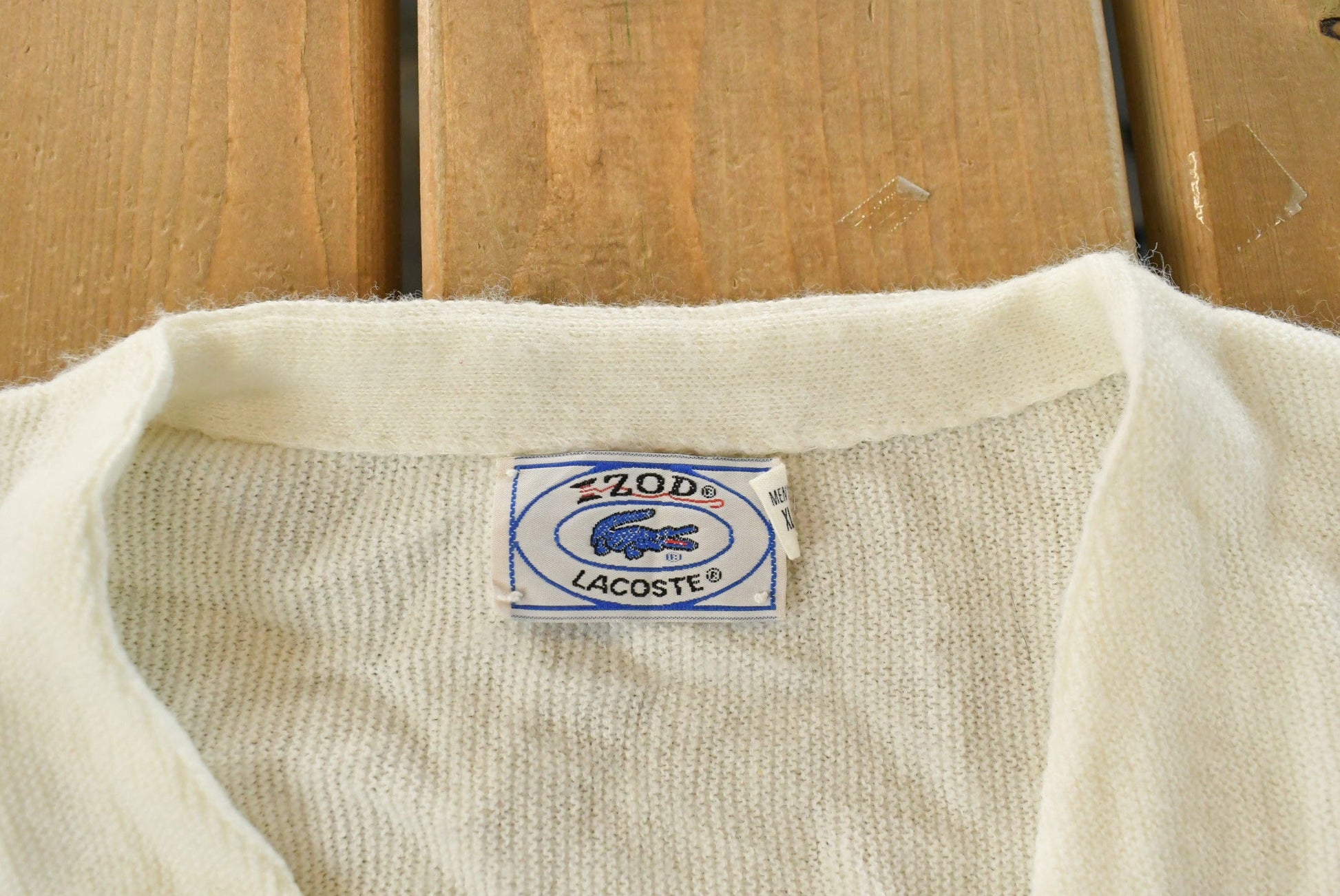 Vintage 1980s Izod Lacoste Knit Cardigan Sweater Men's XL from propervintagecanada