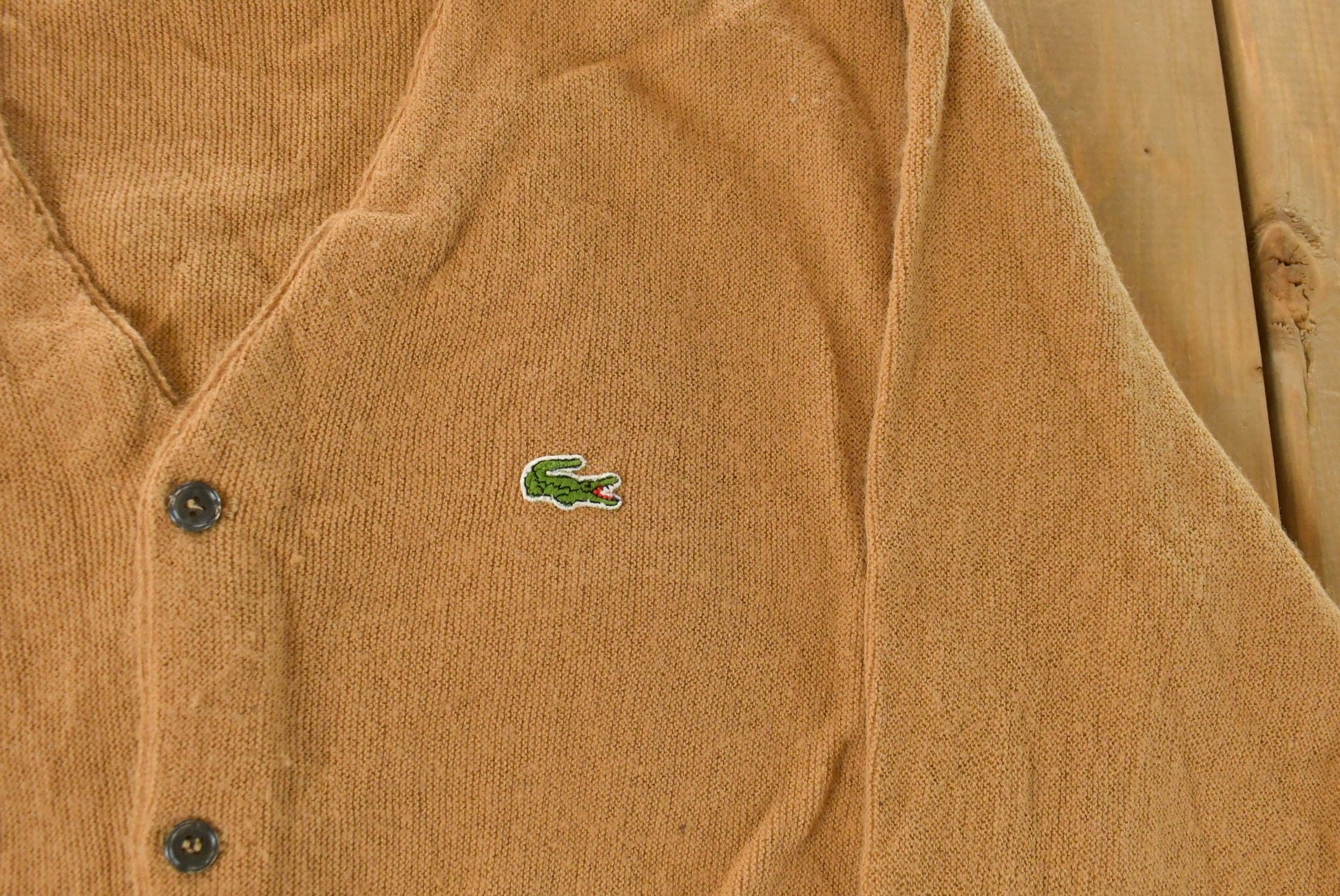 Vintage 1980s Izod Lacoste Knit Cardigan Sweater Men's XL from propervintagecanada