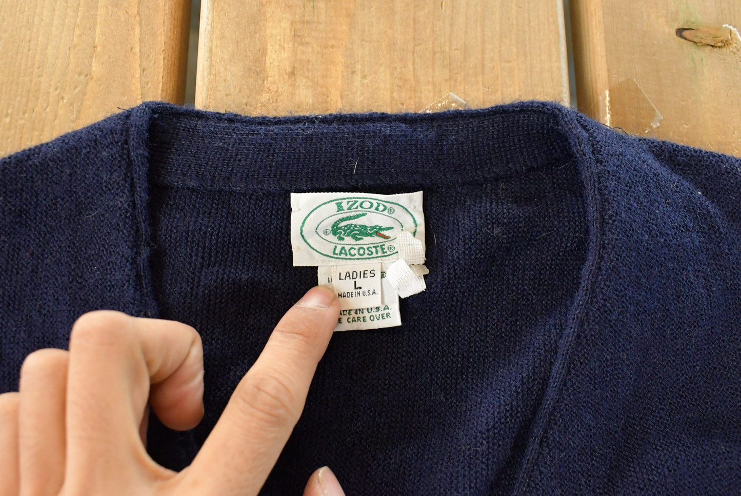 Vintage 1980s Izod Lacoste Knit Cardigan Sweater Women's Large from propervintagecanada